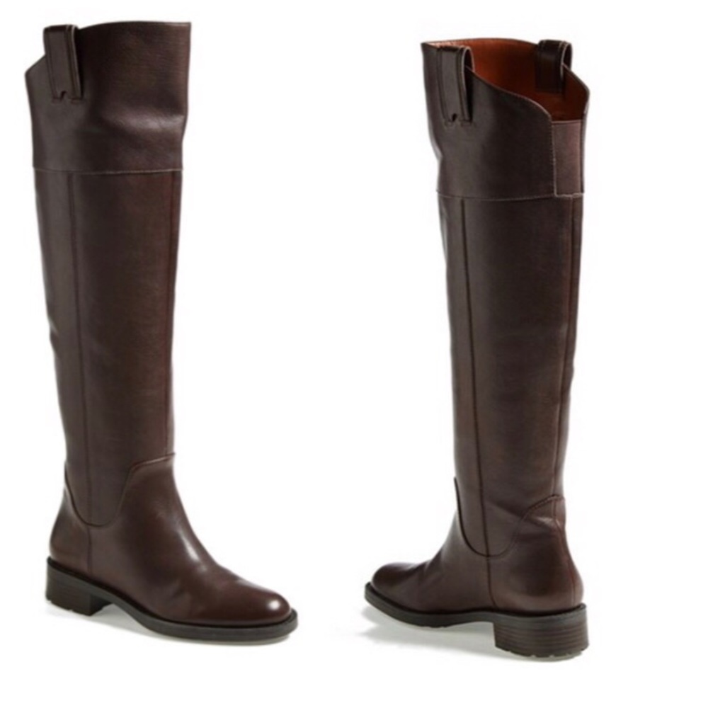 Enzo Angiolini brown leather knee high boots